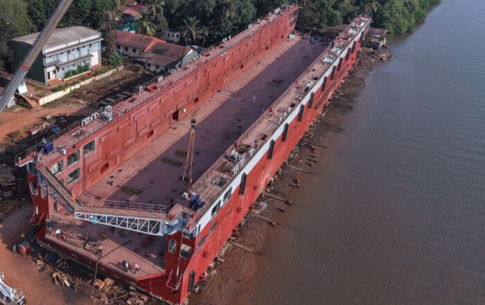 Dempo Shipbuilding Launches Floating Dock at Goa Facility